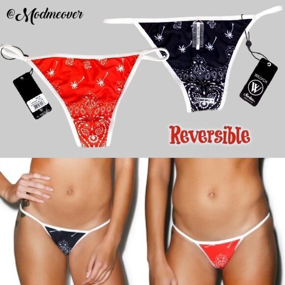 Wildfox La Bandita Paisley & Palm Trees Bikini NEW - Picture 3 of 8